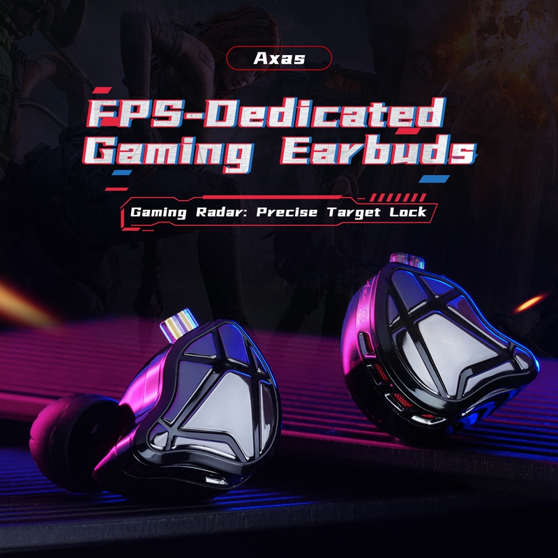 Gaming Accessories Monitor - หูฟังเกมมิ่ง KZ Axas FPS-Dedicated In-Ear พร้อมโหมดปรับแต่งเสียงหลากหลาย