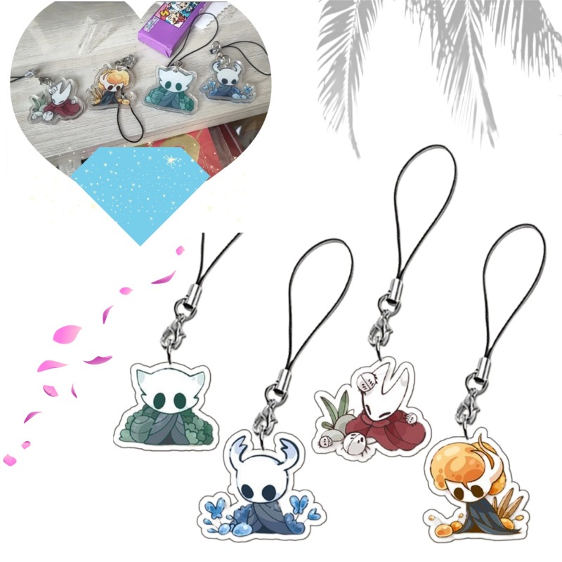 Gaming Accessories Phone - พวงกุญแจโทรศัพท์ลาย Hollow Knight แบบสองด้าน น่ารัก สไตล์การ์ตูนอนิเมะ