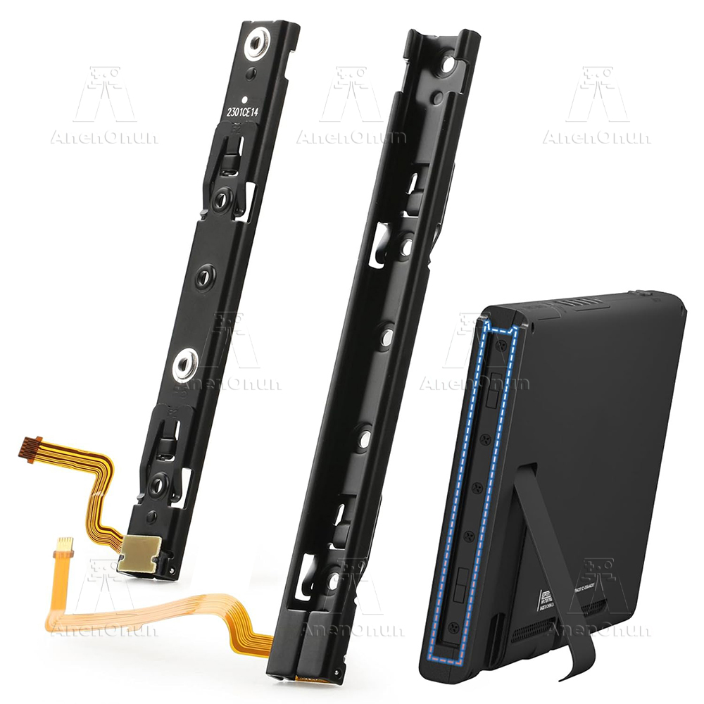Japanese Gaming Accessories - คอนโซลรางสไลด์สําหรับสวิทช์พรีเมี่ยมชุดเปลี่ยนคอนโซลพร้อมเซนเซอร์ Flex Cable ซ้าย/ขวาโลหะ Track ทนทานอะไหล่ซ่อม