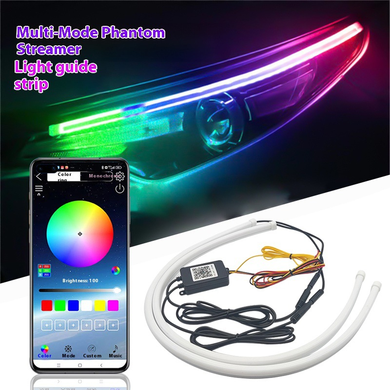 Rgb Hub Sync - ไฟ LED สำหรับรถยนต์ 2 ชิ้น แบบยืดหยุ่น