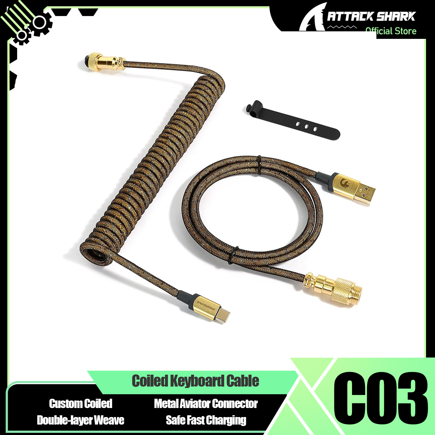 Sleeved Cable Kit - สาย USB-C แบบขดลวด ATTACK SHARK *