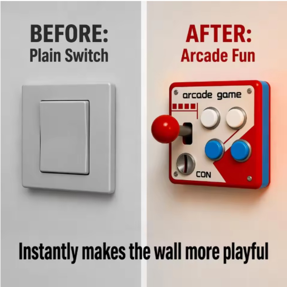 Gaming Accessories Wall - ฝาครอบจอยสติ๊กสไตล์เรโทร สำหรับติดผนัง ตกแต่งห้องเกม 3 มิติ ไม่ต้องเจาะ