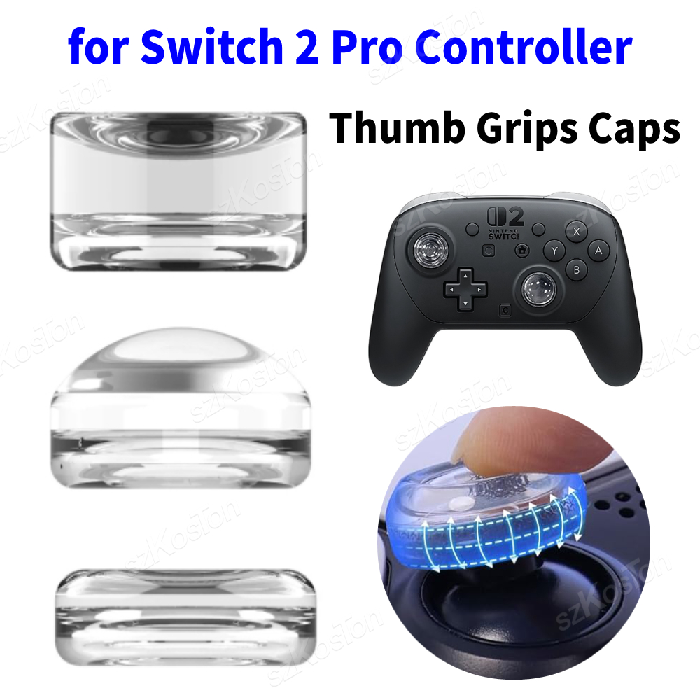Japanese Gaming Accessories - ฝาครอบด้ามจับนิ้วหัวแม่มือแบบใสสำหรับสวิตช์ 2 โปรคอนโทรลเลอร์กันลื่นซิลิโคนจอยสติ๊กฝาครอบสำหรับสวิตช์ 2 อุปกรณ์เสริมสำหรับเล่นเกม
