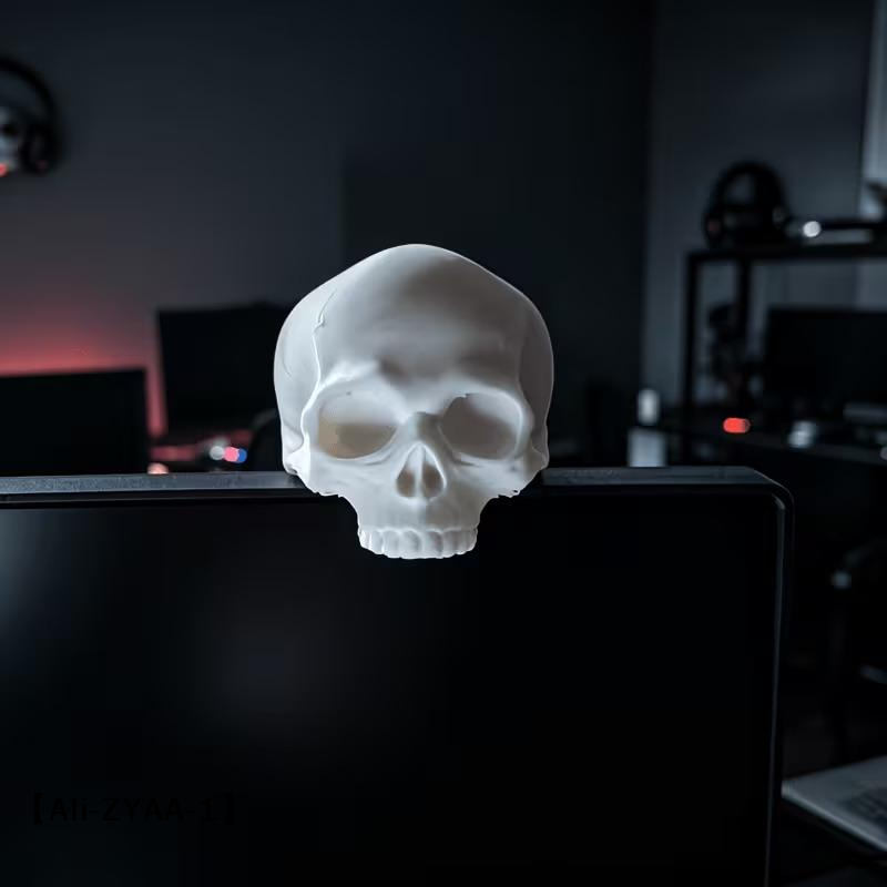 Gaming Accessories Monitor - 【A】ของตกแต่งหน้าจอคอมพิวเตอร์รูปหัวกะโหลก, ของตกแต่งโต๊ะสไตล์กอธิค, อุปกรณ์เสริมสำหรับห้องเล่นเกม, ของตกแต่งโต๊ะ