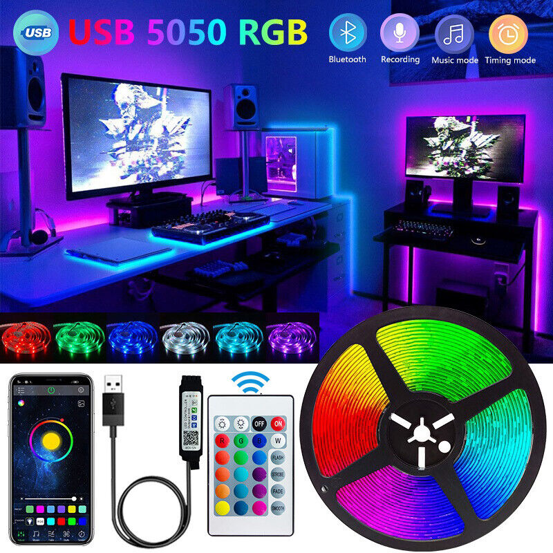 Rgb Hub Sync - แถบไฟ LED บลูทูธ5050แถบไฟควบคุมรีโมทแอปอัจฉริยะมีความยืดหยุ่นไดโอดโคมไฟ RGB เทป backlights
