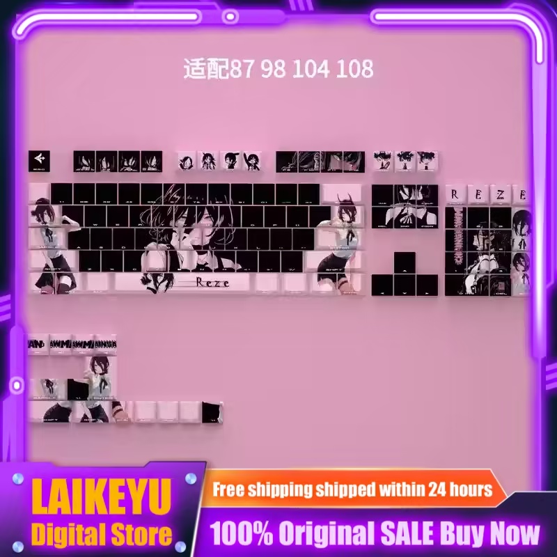 Gaming Accessories Gifts For Men - Chainsaw Man ลูกไม้อะนิเมะ Keycap เชอร์รี่โปรไฟล์ PBT