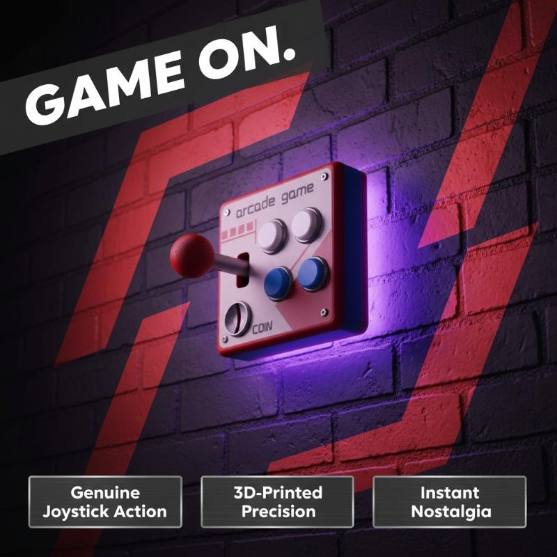 Gaming Accessories Wall - แผ่นสวิตช์ปุ่มเกมอาร์เคดสไตล์เรโทร ของตกแต่งผนัง DIY สุดสร้างสรรค์ สำหรับห้องเล่นเกมที่บ้าน ของขวัญสำหรับเกมเมอร์