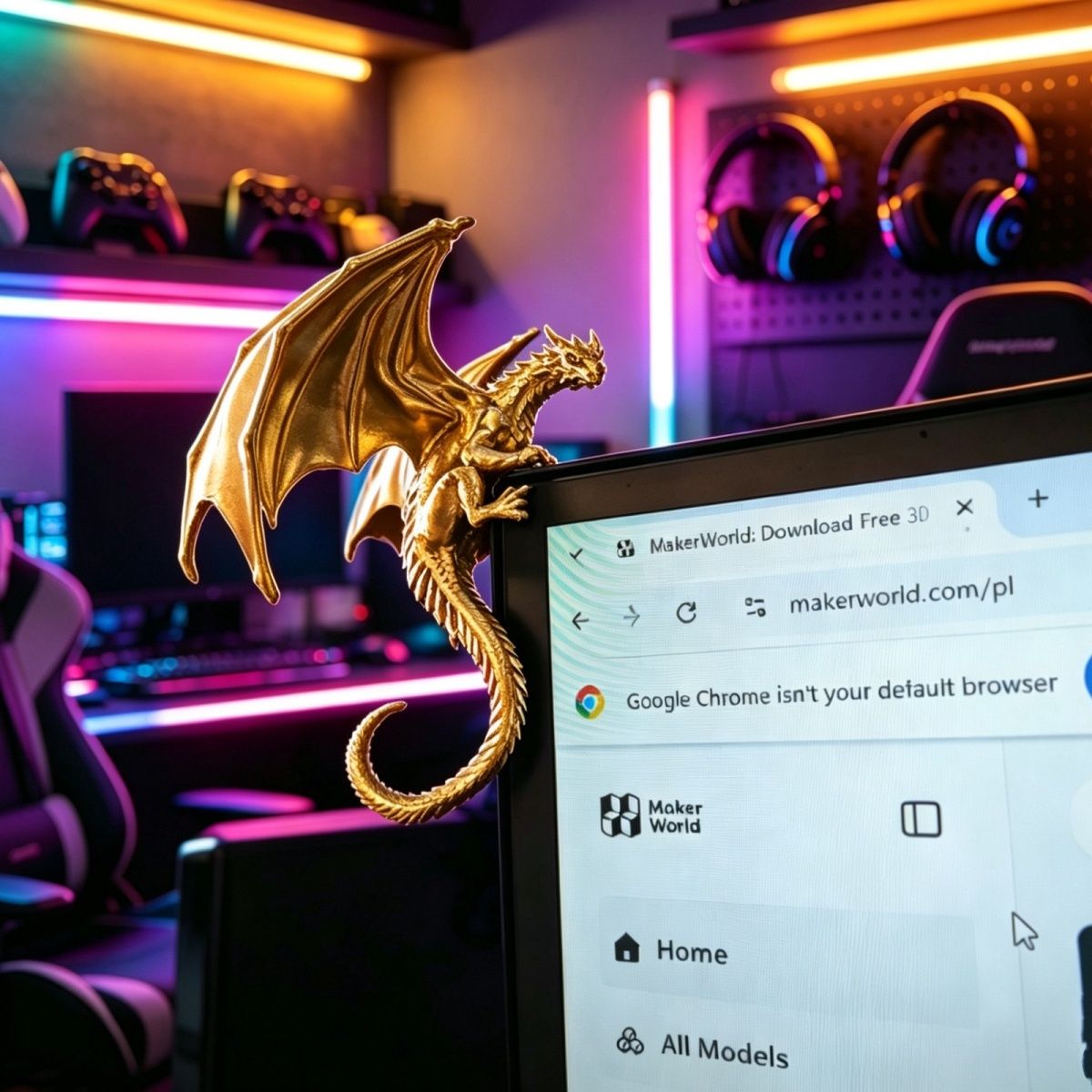 Gaming Accessories Monitor - โมเดลมังกรเท่ห์ ตกแต่งหน้าจอ ของตกแต่งสุดพิเศษ อุปกรณ์เสริมสำหรับเกมเมอร์ สำหรับการจัดวางอีสปอร์ต