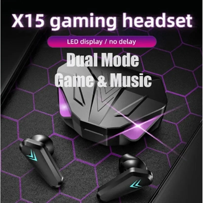 Gaming Accessories Monitor - ใหม่ X15หูฟัง TWS ไร้สายบลูทูธหูฟังเกมเมอร์65MS ความหน่วงต่ำหูฟังเกมชุดหูฟัง fone