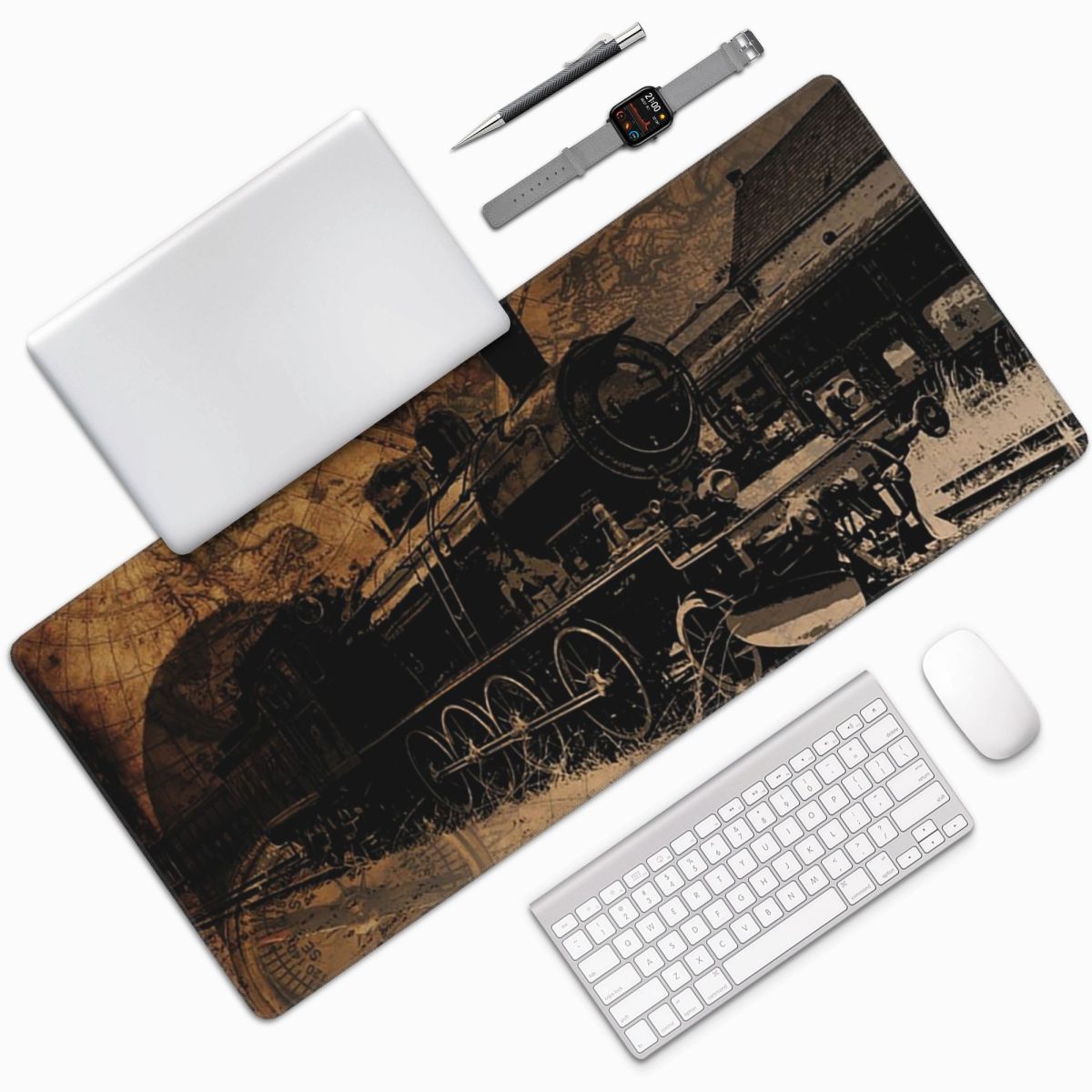 แผ่นรองเมาส์ขนาดใหญ่ ลายรถไฟไอ - Vintage Gaming Accessories บทวิจารณ์และราคา