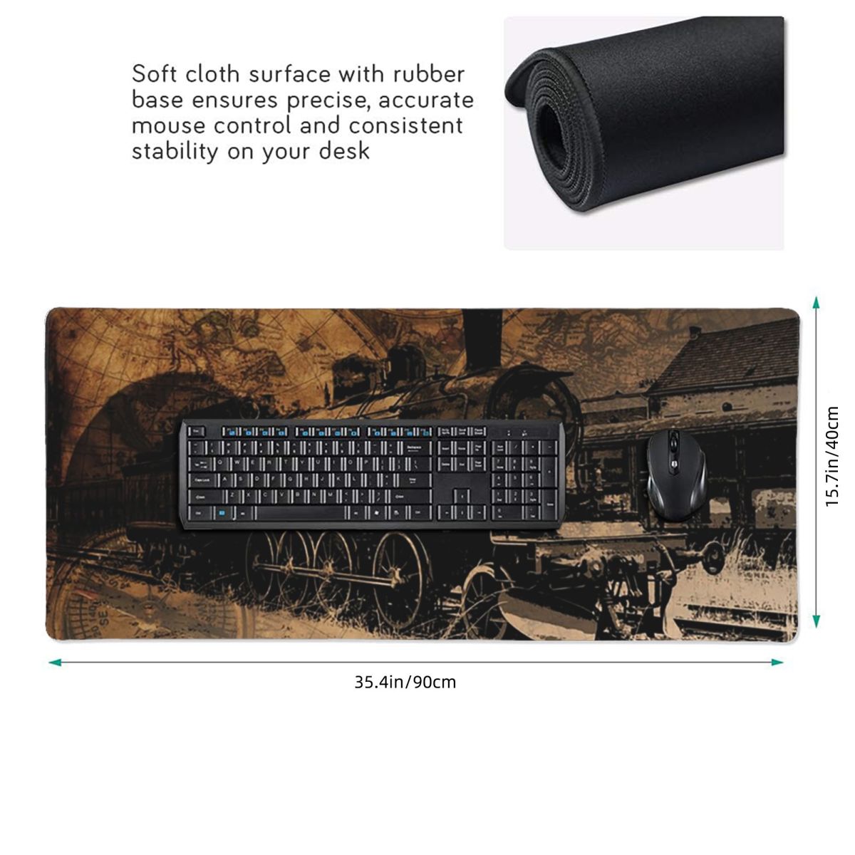 แผ่นรองเมาส์ขนาดใหญ่ ลายรถไฟไอ - Vintage Gaming Accessories บทวิจารณ์และราคา
