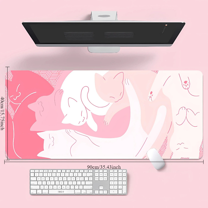 Kawaii Pink Cat แผ่นรองเมาส์ขน - Gaming Accessories Very บทวิจารณ์และราคา