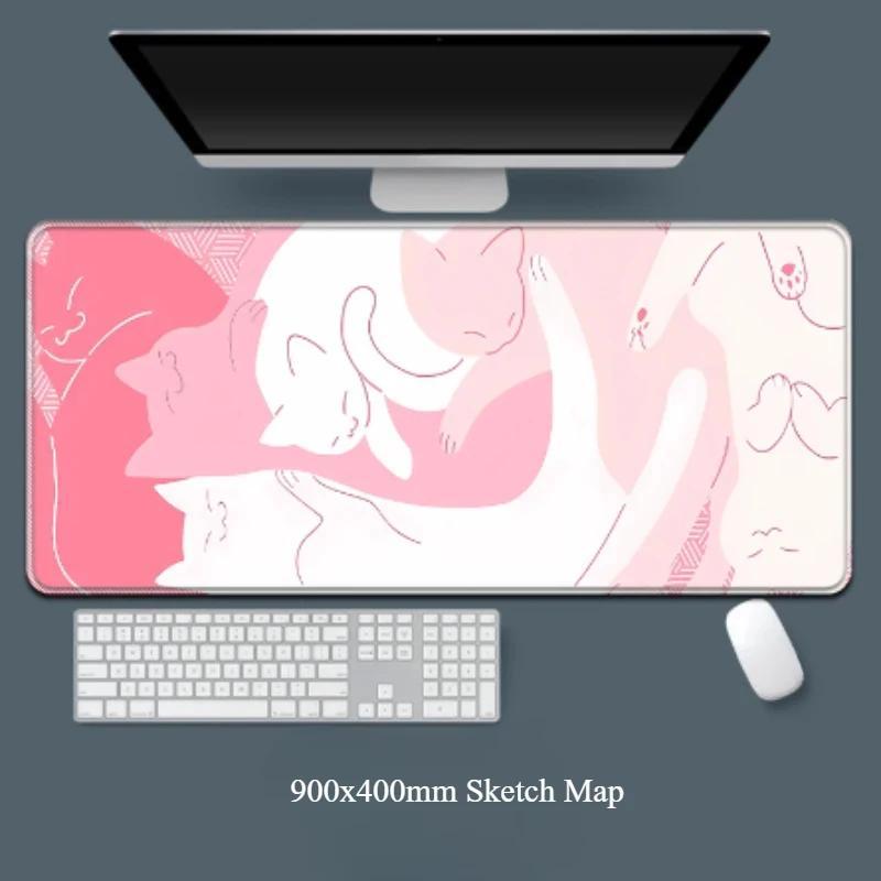 Kawaii Pink Cat แผ่นรองเมาส์ขน - Gaming Accessories Very บทวิจารณ์และราคา