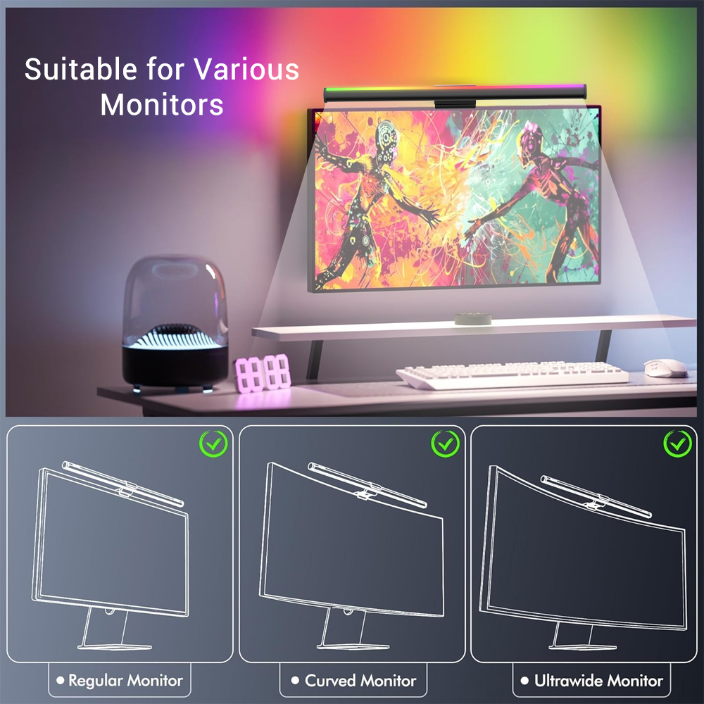 โคมไฟแขวนหน้าจอ ไฟ LED สำหรับจ - Gaming Accessories Wall บทวิจารณ์และราคา