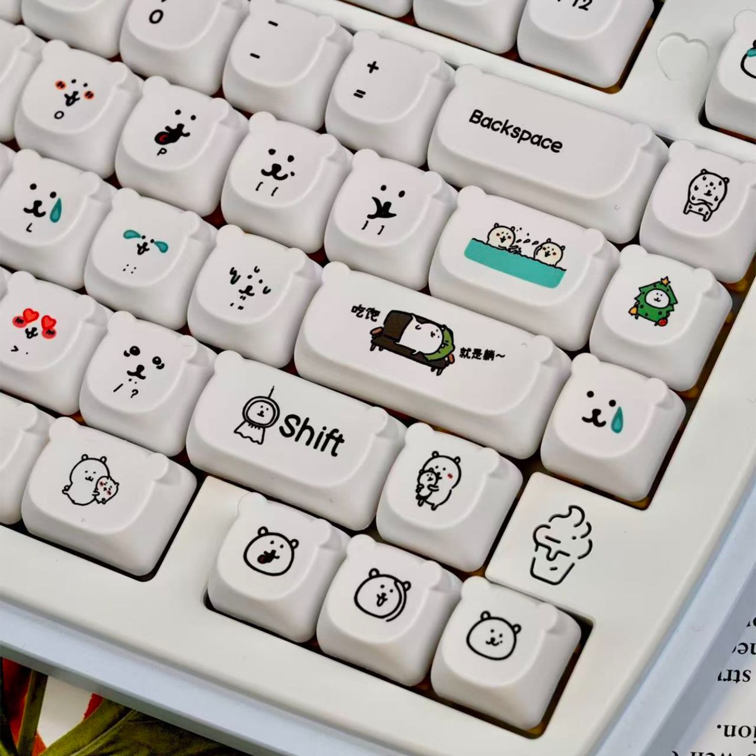 คีย์แคปการ์ตูนหมีน่ารักแบบ PBT - Gaming Accessories Kawaii บทวิจารณ์และราคา