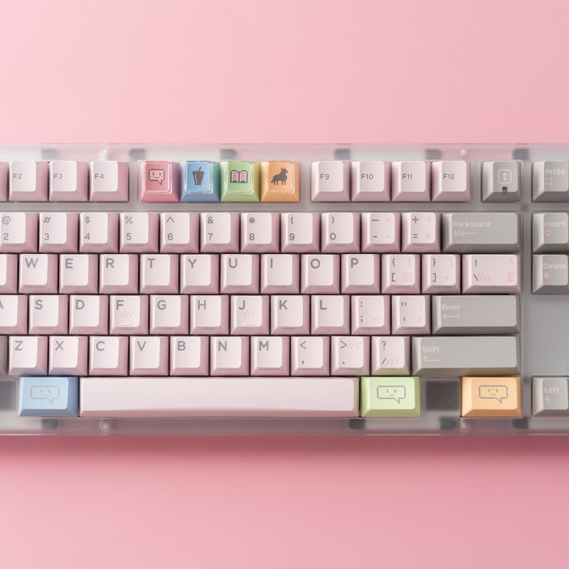 ชุดคีย์แคปธีมวินเทจสีชมพูอ่อนแ - Vintage Gaming Accessories บทวิจารณ์และราคา