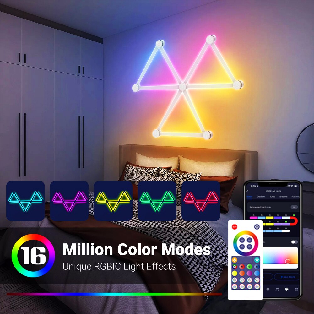 LED สมาร์ทโคมไฟติดผนัง RGBIC L - Gaming Accessories Wall บทวิจารณ์และราคา