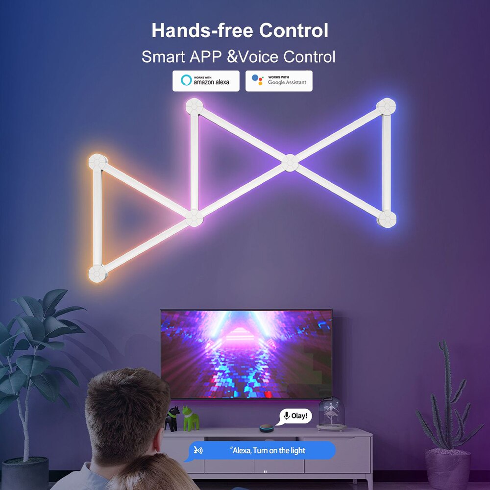 LED สมาร์ทโคมไฟติดผนัง RGBIC L - Gaming Accessories Wall บทวิจารณ์และราคา