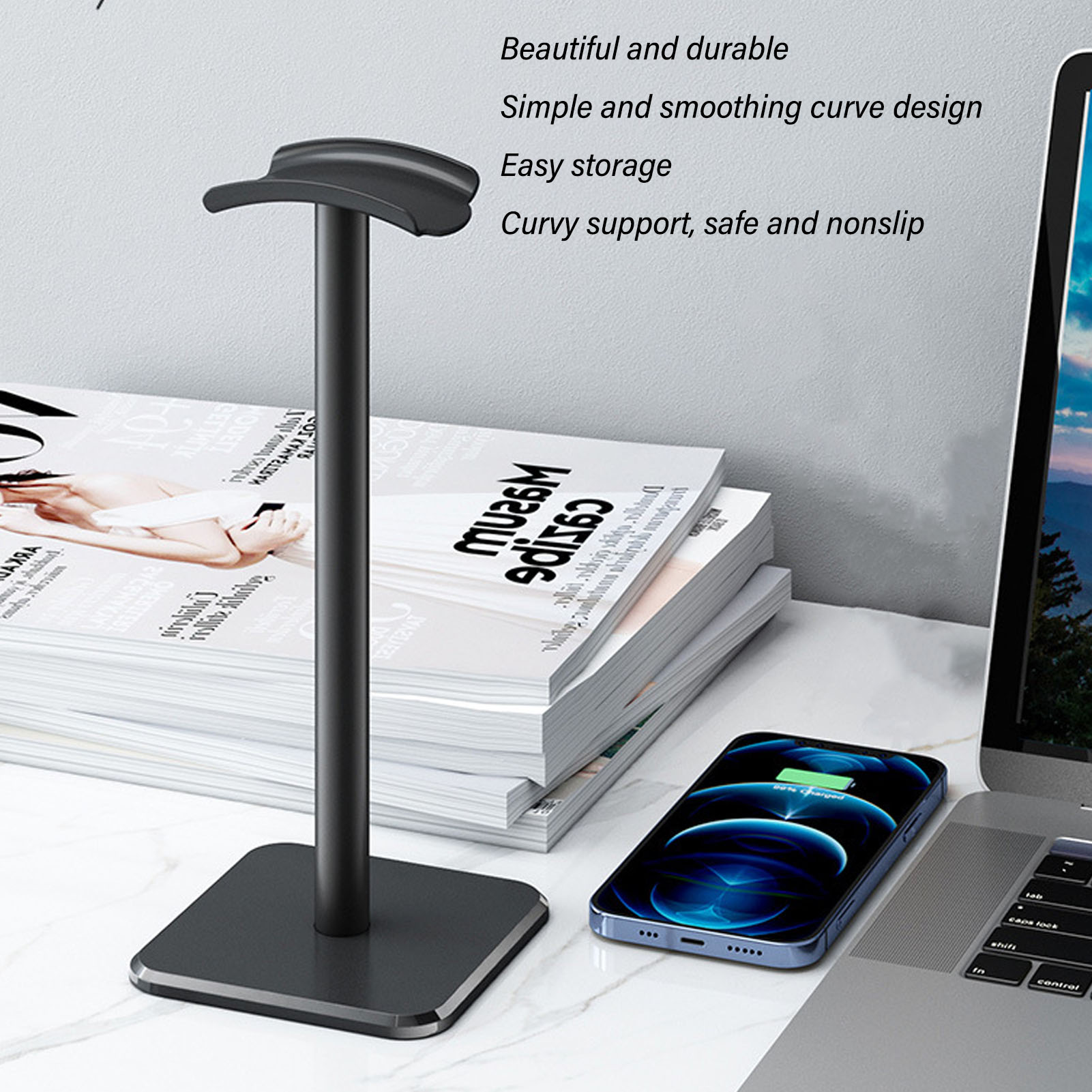 ขาตั้งหูฟังมุมโค้งมนฐานกันลื่น - Gaming Accessories Setup บทวิจารณ์และราคา