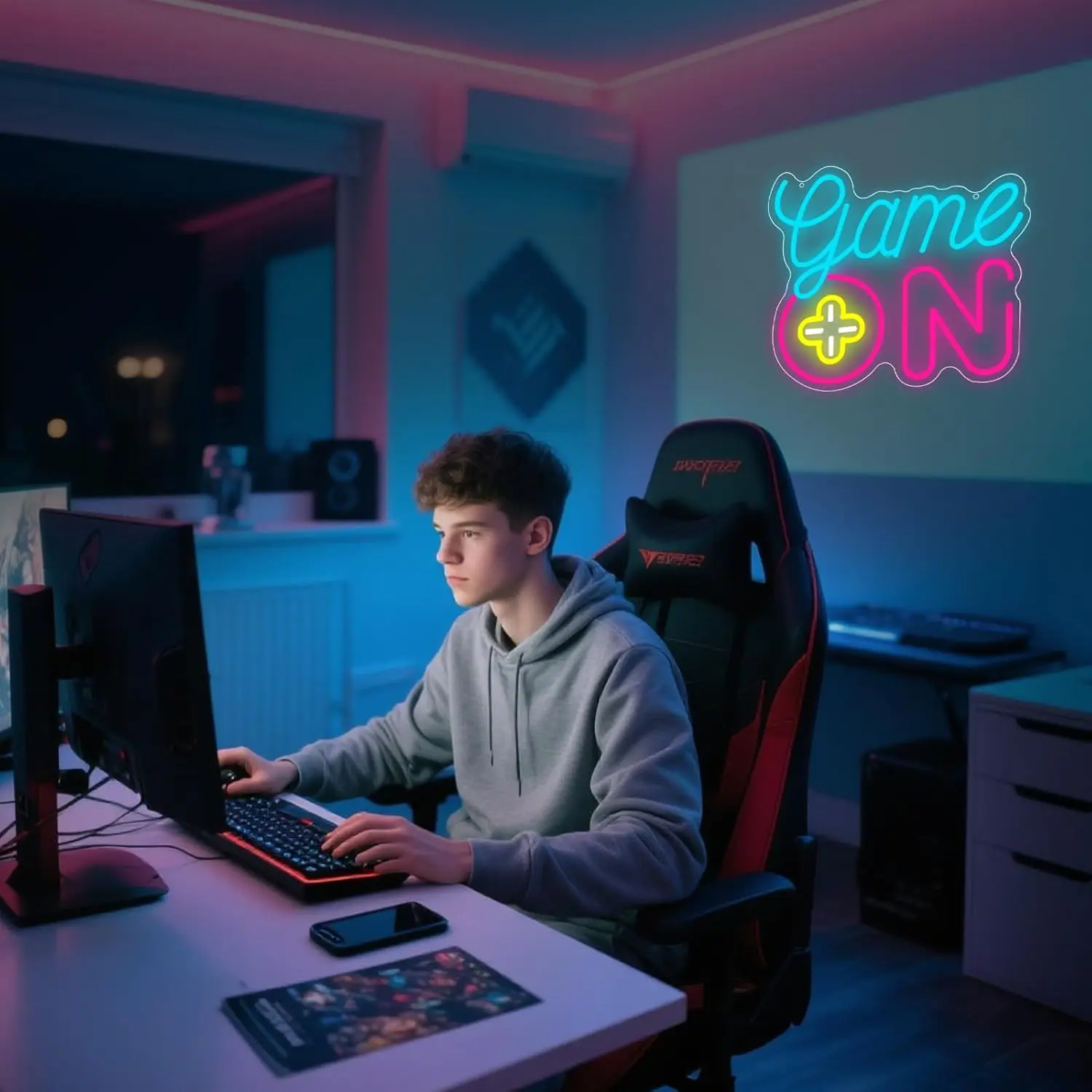 ป้ายไฟนีออนเกมมิ่ง LED ป้ายไฟน - Gaming Accessories For Kids Room บทวิจารณ์และราคา
