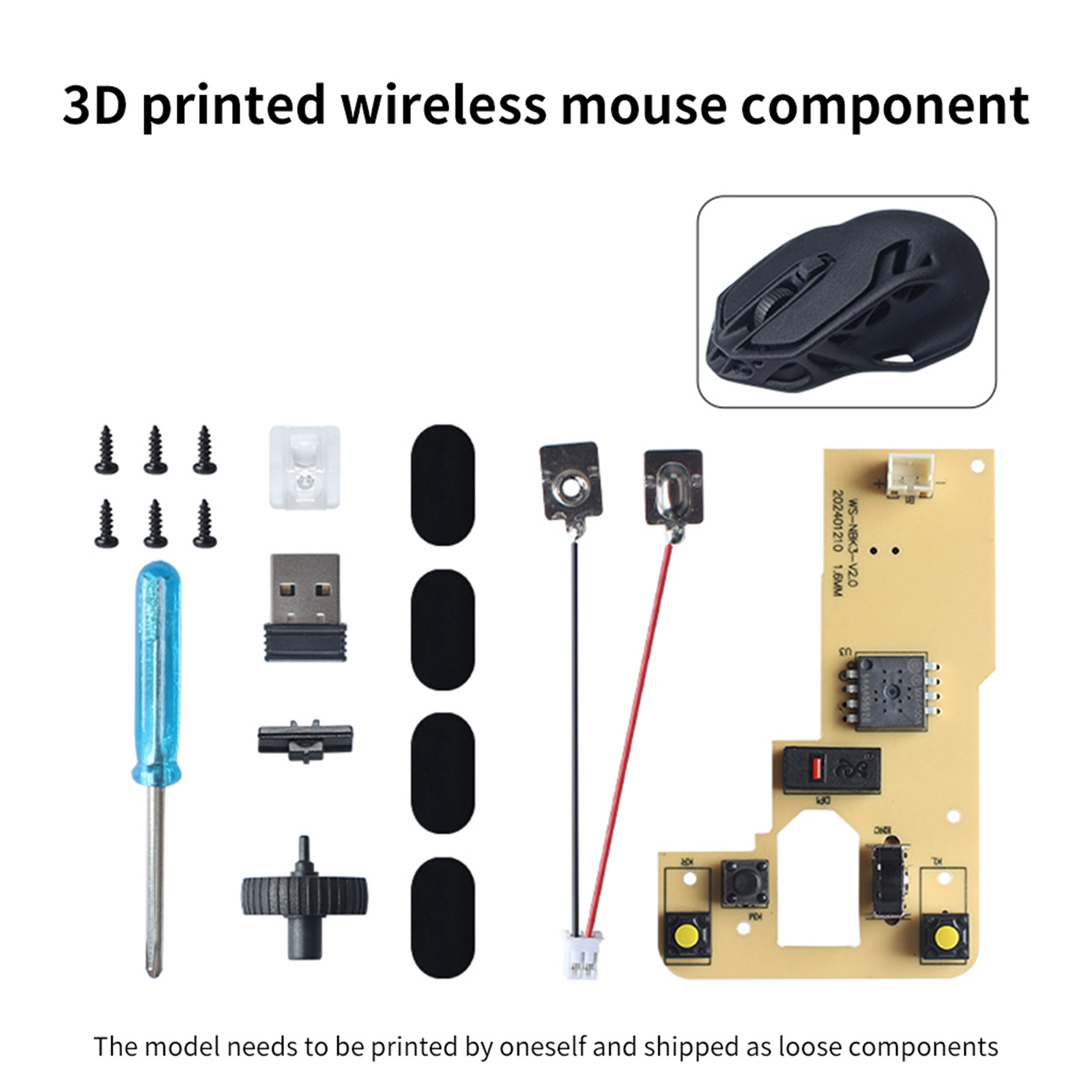1 ชุด DIY เมาส์ไร้สายพิมพ์ชุดส - Gaming Hardware And Accessories บทวิจารณ์และราคา